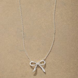 Silver Bow Necklace